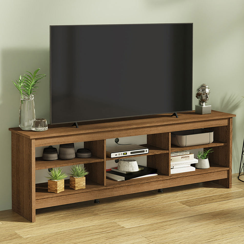 Madesa TV Schrank, Moderne Fernsehtisch bis zu TV 75 Zoll, für Wohnzimmer und Schlafzimmer, 180 x 36 x 60 cm, aus Holz - Rustikal