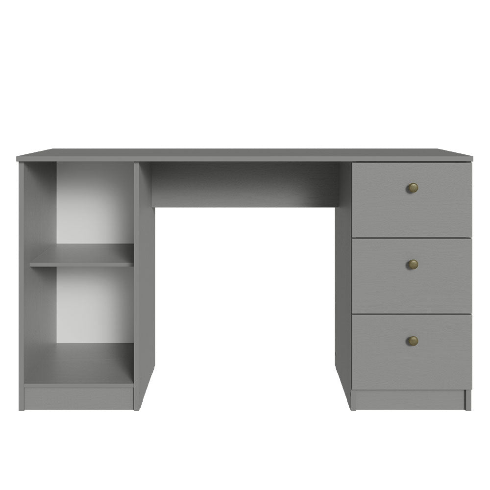 
                  
                    Load image into Gallery viewer, Madesa Modern Schreibtisch, Computertisch mit 3 Schubladen und 1 Tür, 136 x 45 x 77 cm, aus Holz - Grau
                  
                