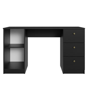 
                  
                    Load image into Gallery viewer, Madesa Modern Schreibtisch, Computertisch mit 3 Schubladen und 1 Tür, 136 x 45 x 77 cm, aus Holz - Schwarz
                  
                
