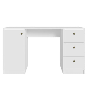 
                  
                    Load image into Gallery viewer, Madesa Modern Schreibtisch, Computertisch mit 3 Schubladen und 1 Tür, 136 x 45 x 77 cm, aus Holz - Weiß
                  
                