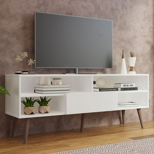 
                  
                    Load image into Gallery viewer, Madesa Modern TV Schrank mit 1 Schublade, 4 Regale für TVs bis zu 65 Zoll, 150 x 38 x 58 cm, Holz - Weiß
                  
                