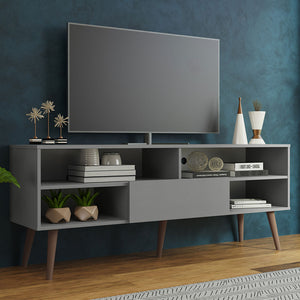 
                  
                    Load image into Gallery viewer, MADESA Modern TV Schrank mit 1 Schublade, 4 Regale für TVs bis zu 65 Zoll, 150 x 38 x 58 cm, Holz - Grau
                  
                
