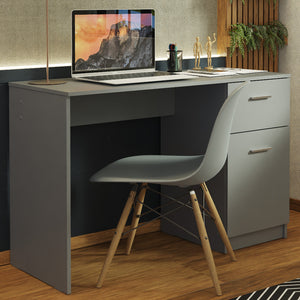 
                  
                    Load image into Gallery viewer, Madesa Schreibtisch, Computertisch mit 1 Schubladen und 1 Tür, für Schlafzimmer und Büro, 110 x 45 x 77 cm, aus Holz - Grau
                  
                