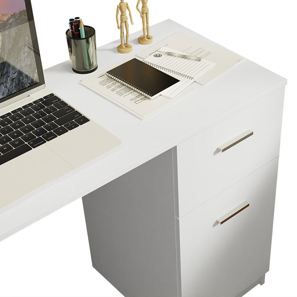
                  
                    Load image into Gallery viewer, Madesa Schreibtisch, Computertisch mit 1 Schubladen und 1 Tür, für Schlafzimmer und Büro, 110 x 45 x 77 cm, aus Holz - Weiß
                  
                