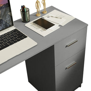 
                  
                    Load image into Gallery viewer, MADESA Schreibtisch Klein, Computertisch, Bürotisch mit 1 Schubladen und 1 Tür, 110 x 45 x 77 cm, aus Holz - Grau
                  
                
