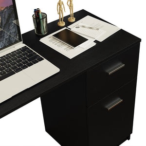 
                  
                    Load image into Gallery viewer, MADESA Schreibtisch Klein, Computertisch, Bürotisch mit 1 Schubladen und 1 Tür, 110 x 45 x 77 cm, aus Holz - Schwarz
                  
                