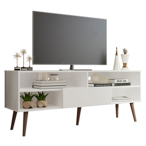 
                  
                    Load image into Gallery viewer, MADESA Modern TV Schrank mit 1 Schublade, 4 Regale für TVs bis zu 65 Zoll, 150 x 38 x 58 cm, Holz - Weiß
                  
                
